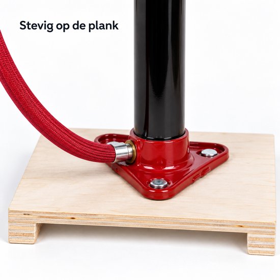 Fietspomp Holland - Houten Handvat en Voetplank - 60 cm - 3 Bar - Dunlop — afbeelding 2