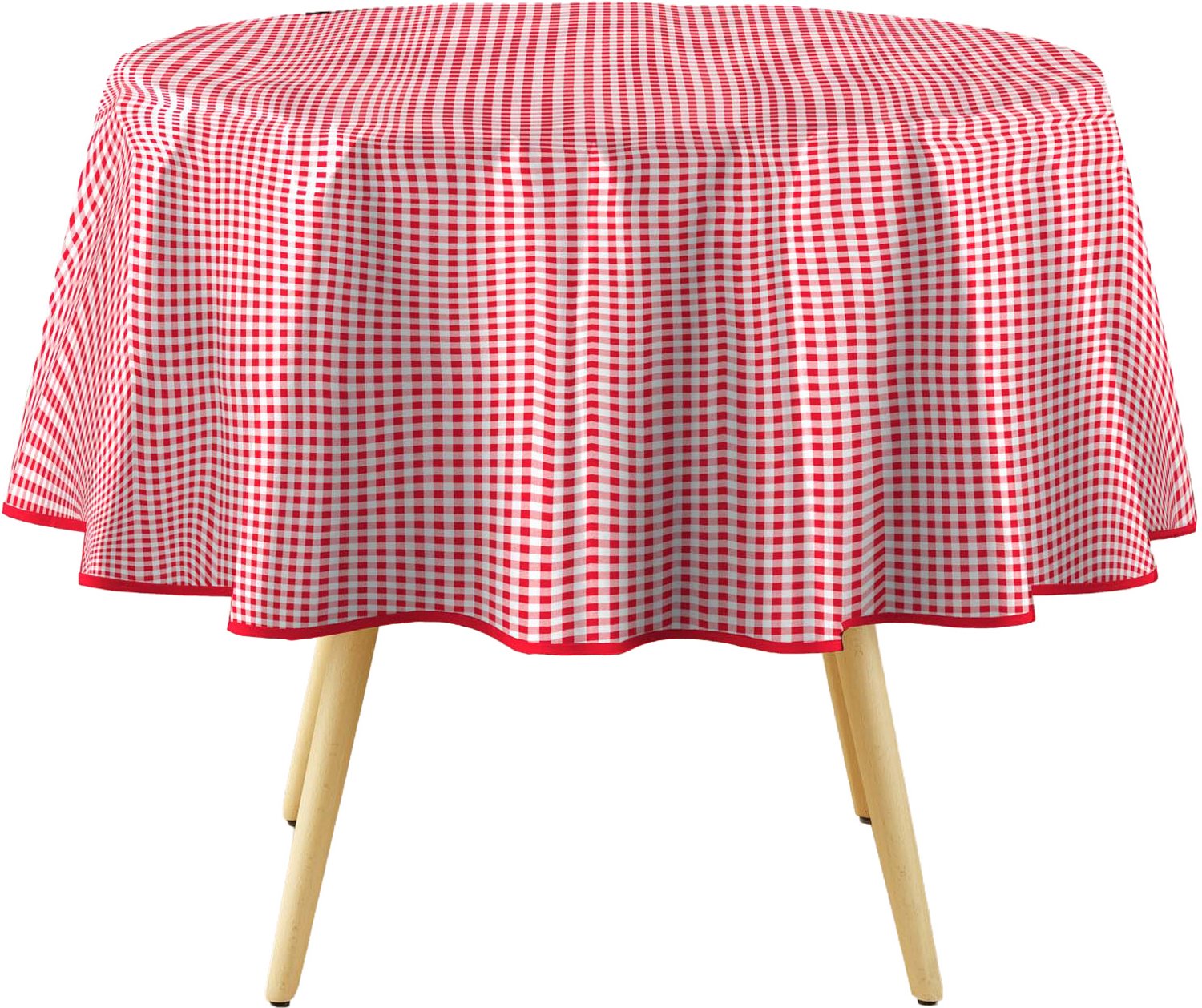 Douceur d'intérieur - Ronde tafelkleed MINI VICHY, Ø 160 cm, ruitpatroon - rood