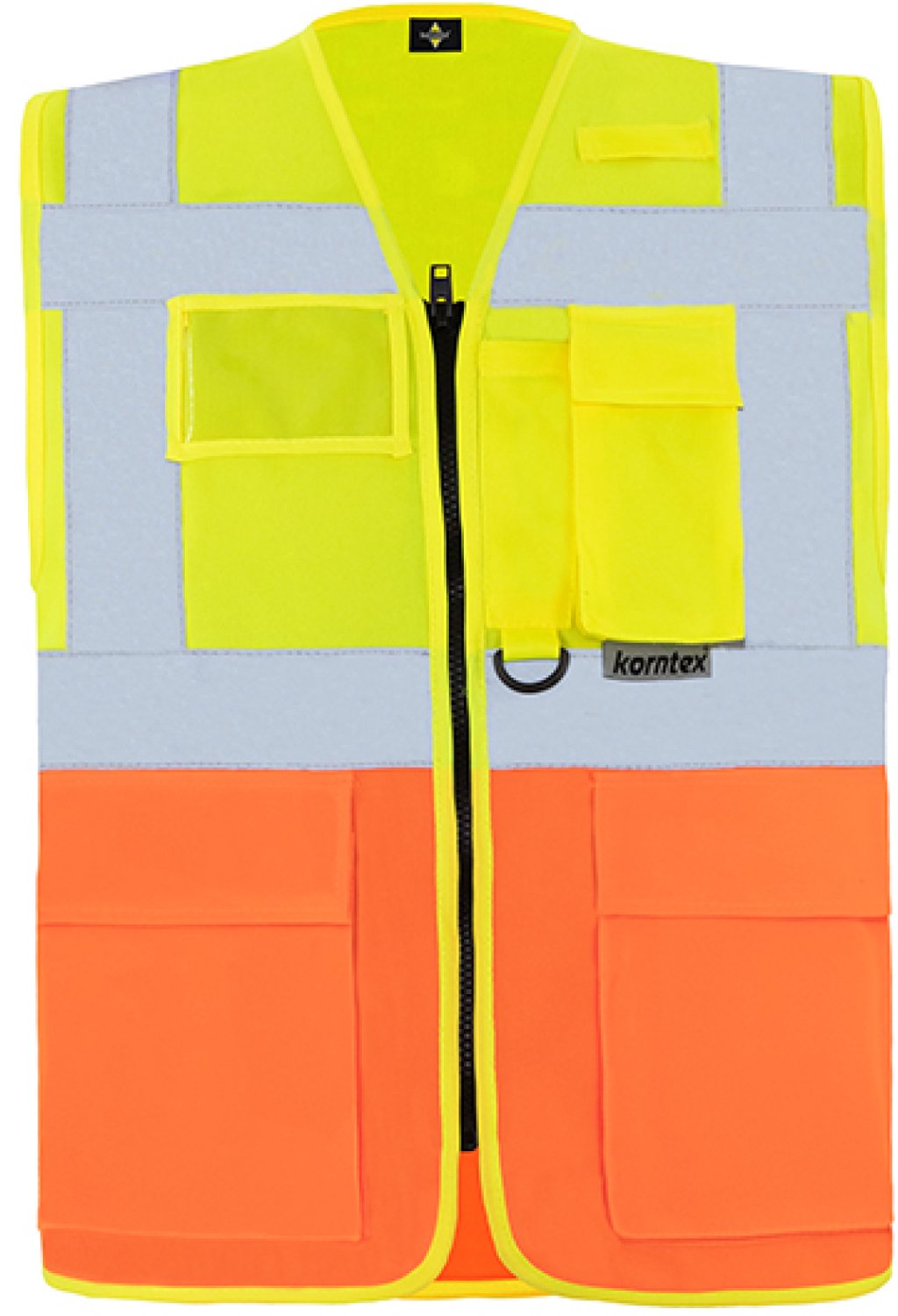Korntex Executive Multifunctional Safety Vest Berlin KX802 - Signal Yellow/Signal Orange - L