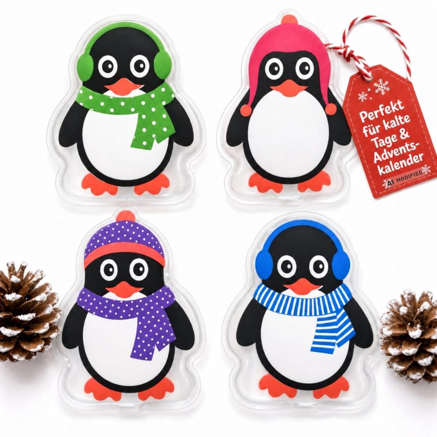 Handwarmers 4 Stuks - Herbruikbare Warmtekussentjes - Vingerwarmers - Pinguïn Motief - Voor Koude Dagen en Onderweg