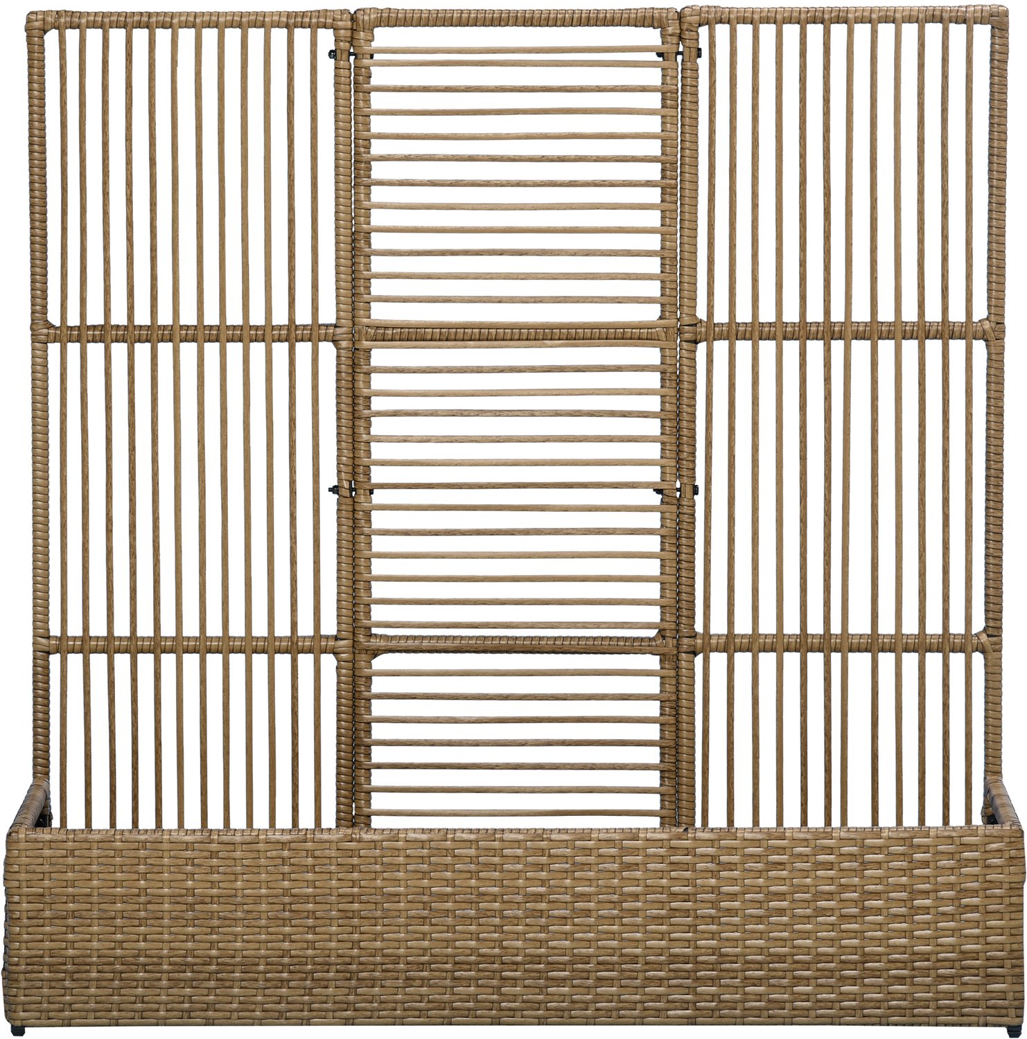 Sunona Bloembak met rankrek - Van PE-rotan - 103 x 29 x 103 cm - Zandkleur