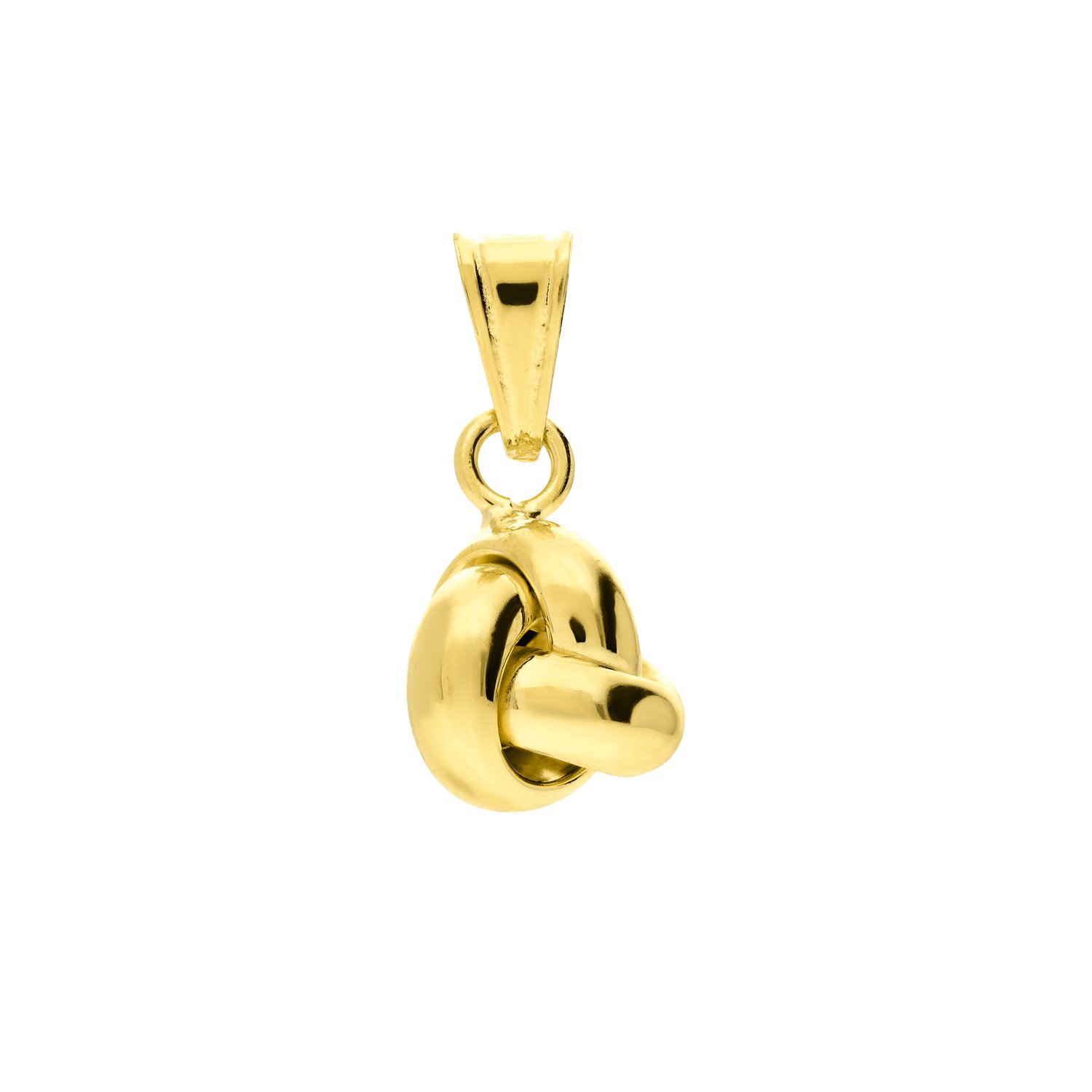 Lucardi Dames 9 karaat hanger met zirkonia 9mm - Hanger - 9 Karaat - Goudkleurig