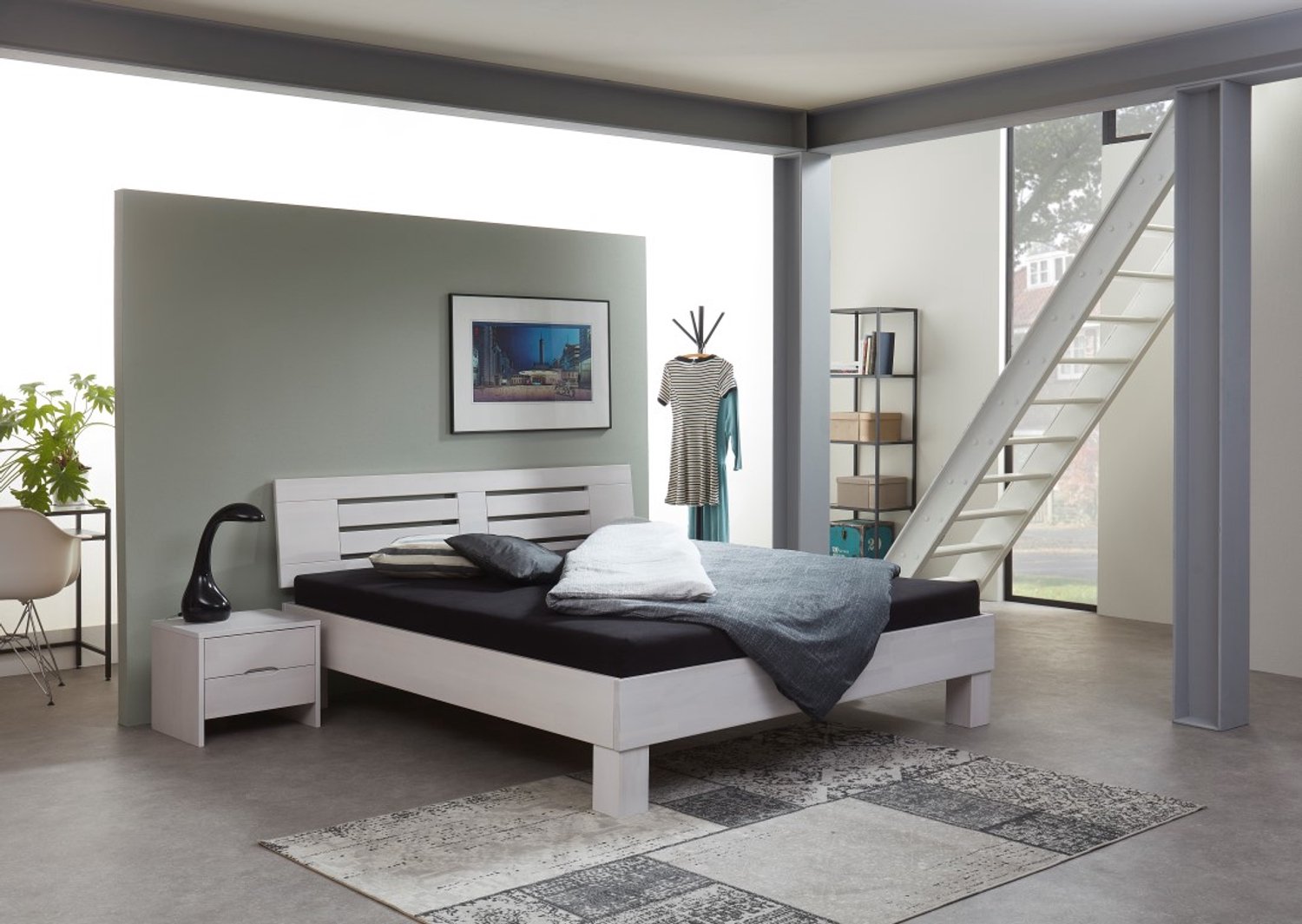 Bed Box Wonen Massief beuken houten bed Boergas Basic 180x210 cm Natuur gelakt