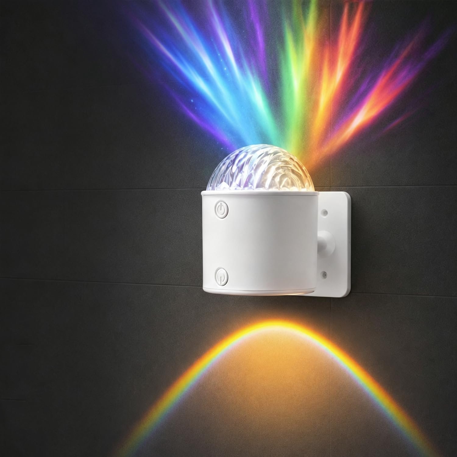 LED Nachtlampje – Sfeerverlichting – Waterrimpel en Bergvorm – Oplaadbare Wandlamp – Afstandsbediening en 7 Kleuren – USB – Voor Slaapkamer – Wit