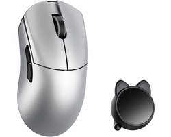 WLMouse Huan Stainless Magnesium Alloy Wireless Silver - Muis - Draadloos - 5 knoppen - 8000Hz - PAW 3950HS - Zilver