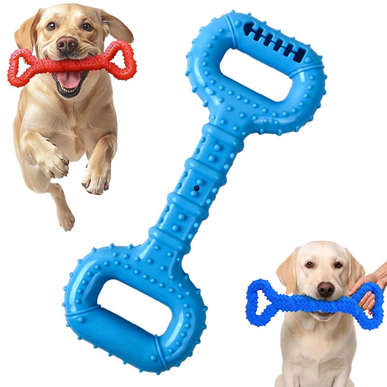 Hond training speelgoed - 28x11 cm - Trekken type interactieve lekkage speelgoed - Bot vorm - Huisdieren buiten interactieve speelgoed - Blauw