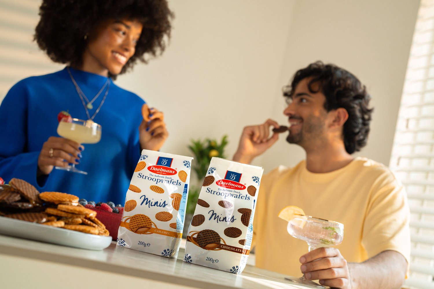Daelmans 2-Pack Bundel Mini Karamel Stroopwafels – 2 x 200g Hersluitbare Zakken – Traditioneel Hollands