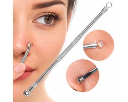 Comedonenlepel I Acne Verwijderaar I Mee-eters & Acne Pincet I Puisten Verwijderen I RVS I 12 CM I…