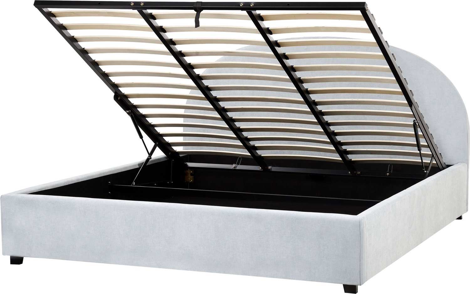 Beliani VAUCLUSE - Bed met opbergruimte - Lichtblauw - 180 x 200 cm - Stof