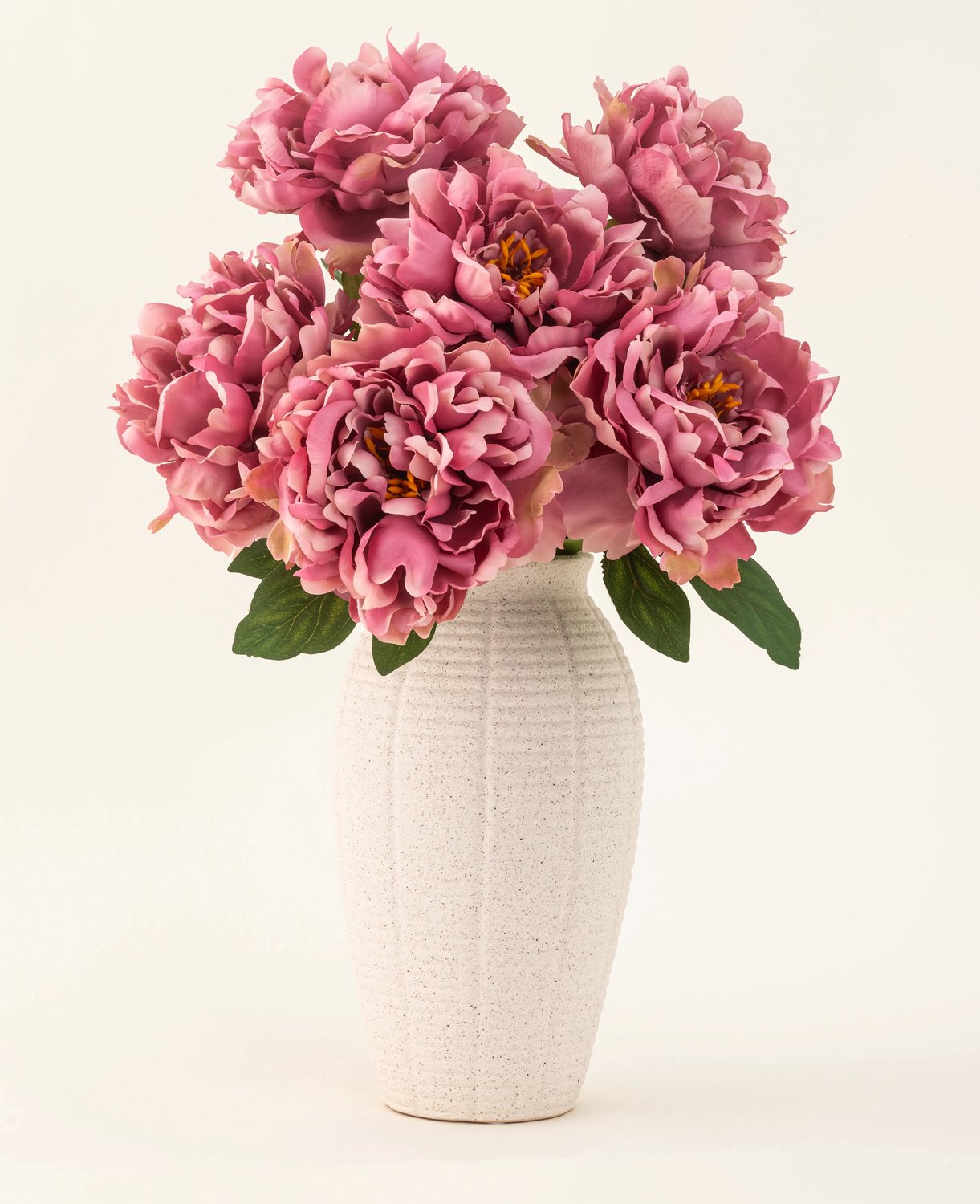 Easyplants | Zijden kunstbloemen boeket Peony Dusty Pink | Zijde | Nepbloemen | Oud Roze, Groen | Onderhoudsvrij | Kant-en-klaar