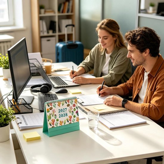 Bureaukalender 2027–2028 – Planner voor 18 maanden – Geschikt voor studenten, docenten en iedereen – Ideaal voor verjaardagen, als cadeau, voor op kantoor of thuis – Stijl B — cadeau in Kalenders & Planners - foto 4