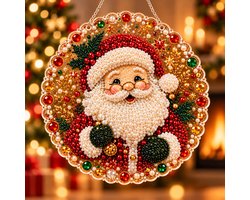 Diamond Painting Kerstman - Kerst Parel Diamond Painting - DIY Kerst Decoratie - Creatieve Knutselset voor Volwassenen & Kinderen - Muurdecoratie