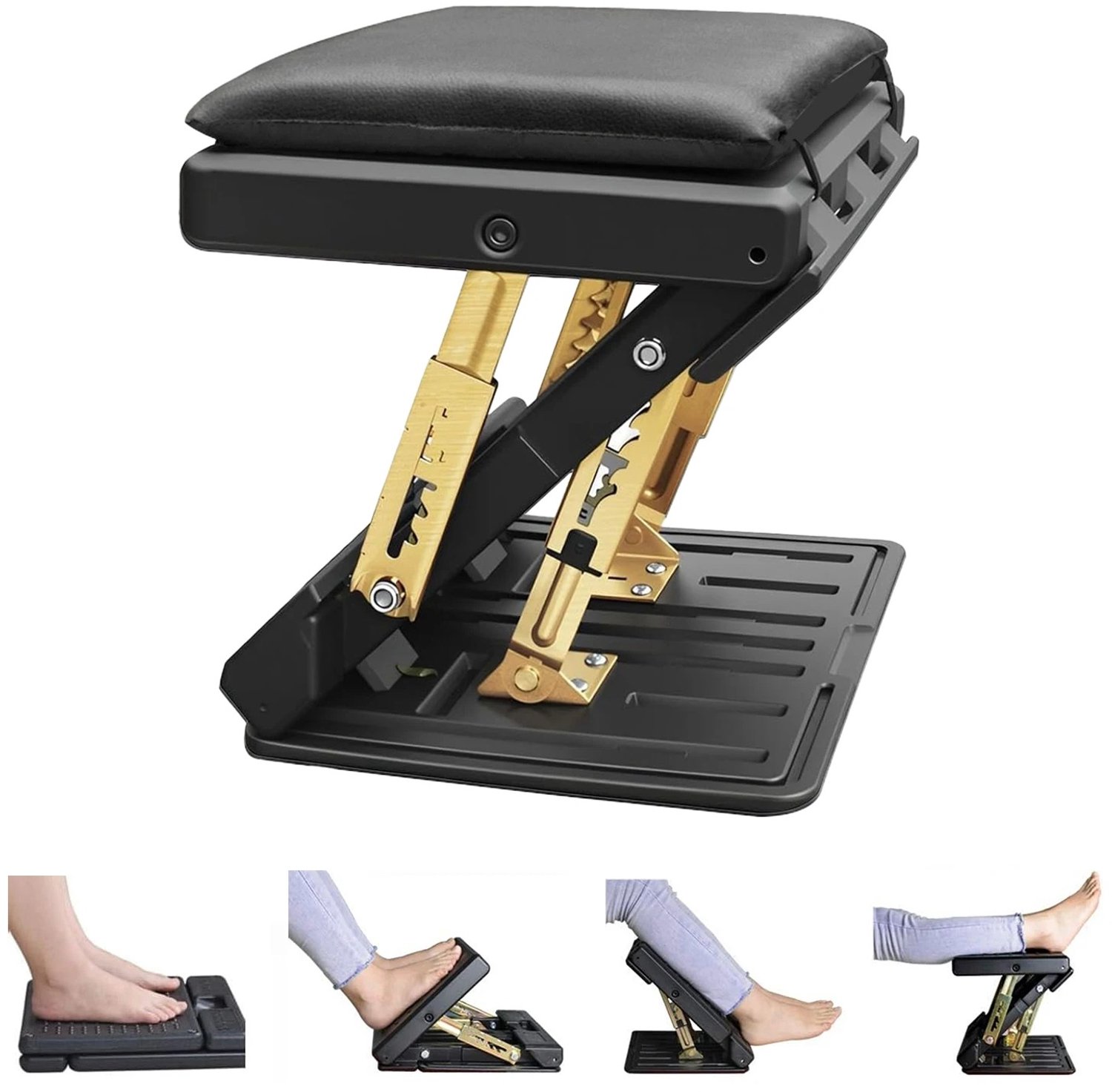 Lamor Voetenbankje - Voetensteun - Voetenbankjes - Benen Ondersteuning - 4 standen - Ergonomisch - Opvouwbaar - 31,5 x 31,5 x 28cm