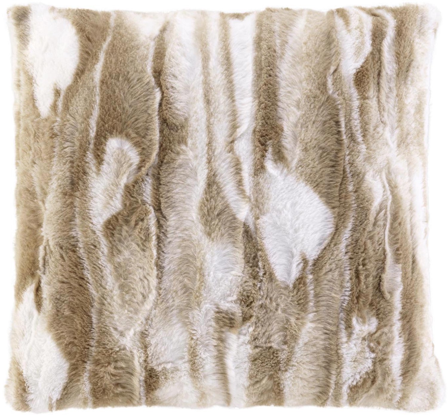 Douceur d'intérieur - Sierkussen - Kussen met decoratieve hoes in bontlook CHAYENNE, 40 x 40 cm, beige