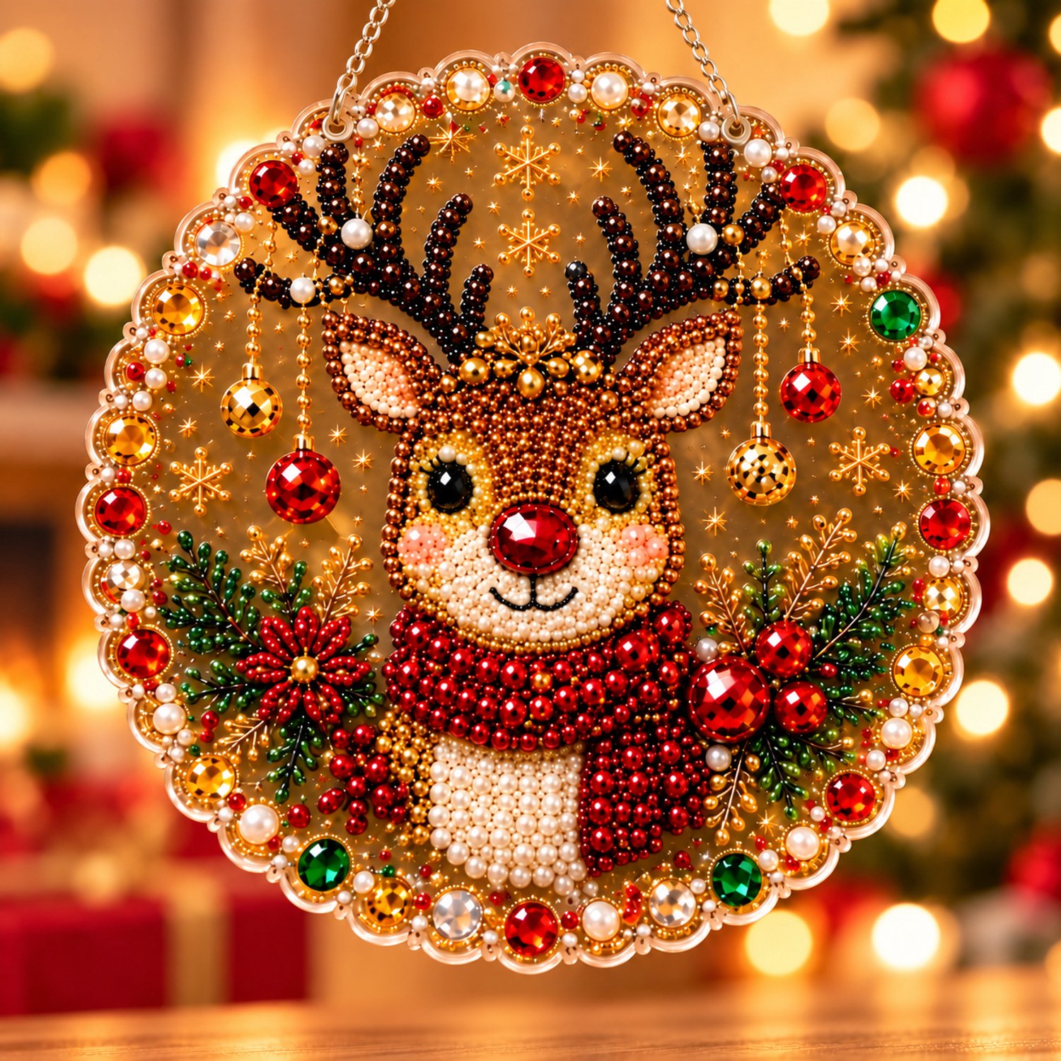 Diamond Painting Kerst - Kerst Parel Diamond Painting - DIY Kerst Decoratie - Creatieve Knutselset voor Volwassenen & Kinderen - Muurdecoratie