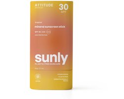 Attitude Sunly Zonnebrandstick SPF30 Tropisch 60 gr
