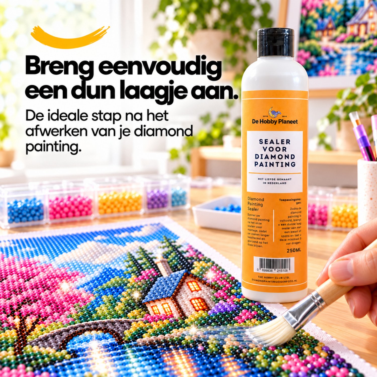 Diamond Painting Sealer 250ml - Diamond Painting Accessoires - Vernis - Afdichting — afbeelding 3