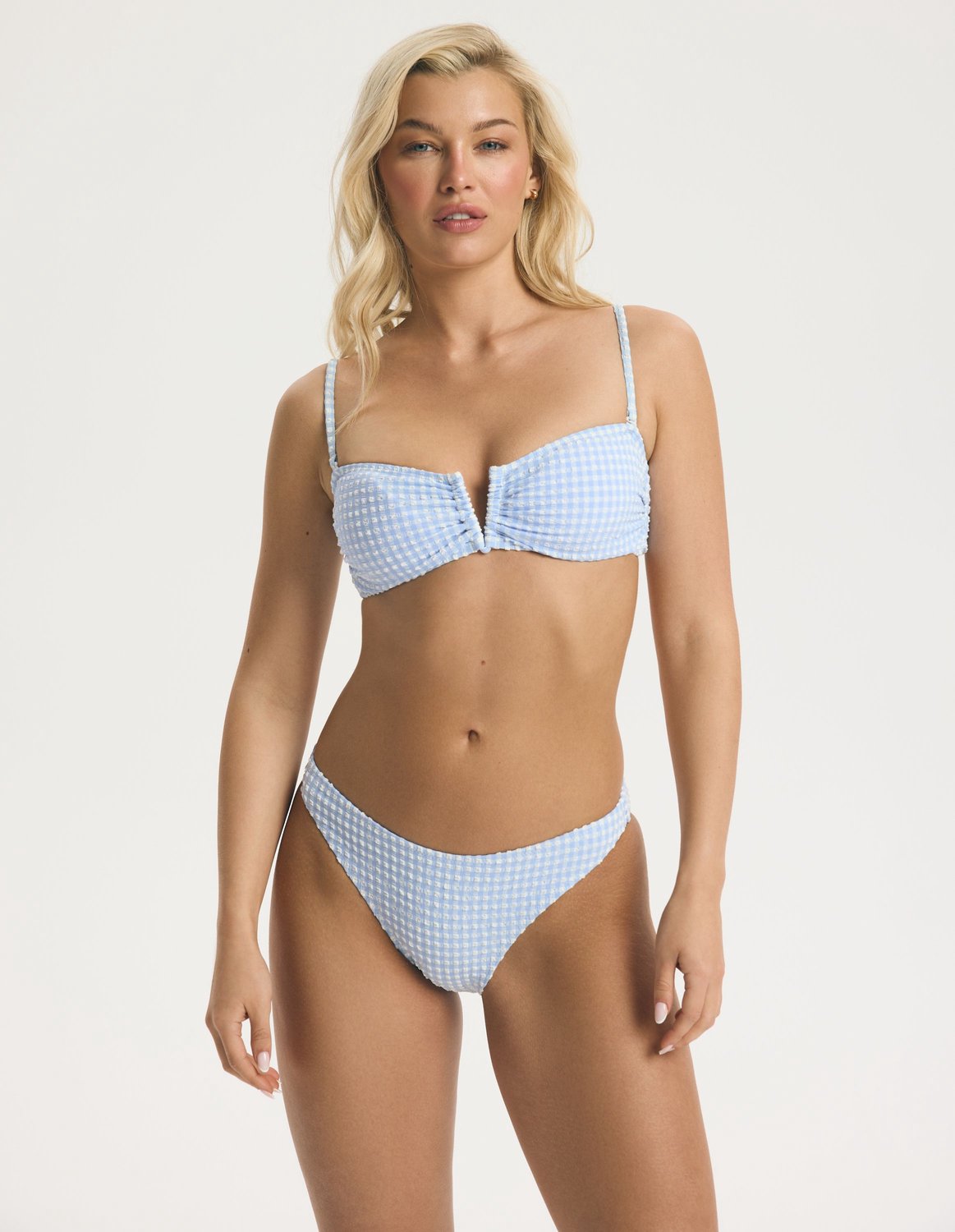 ESOTIQ BLOOVII Brigitte - Bikinibroekje - Vichyruit - Lichtblauw Wit;Lichtblauw