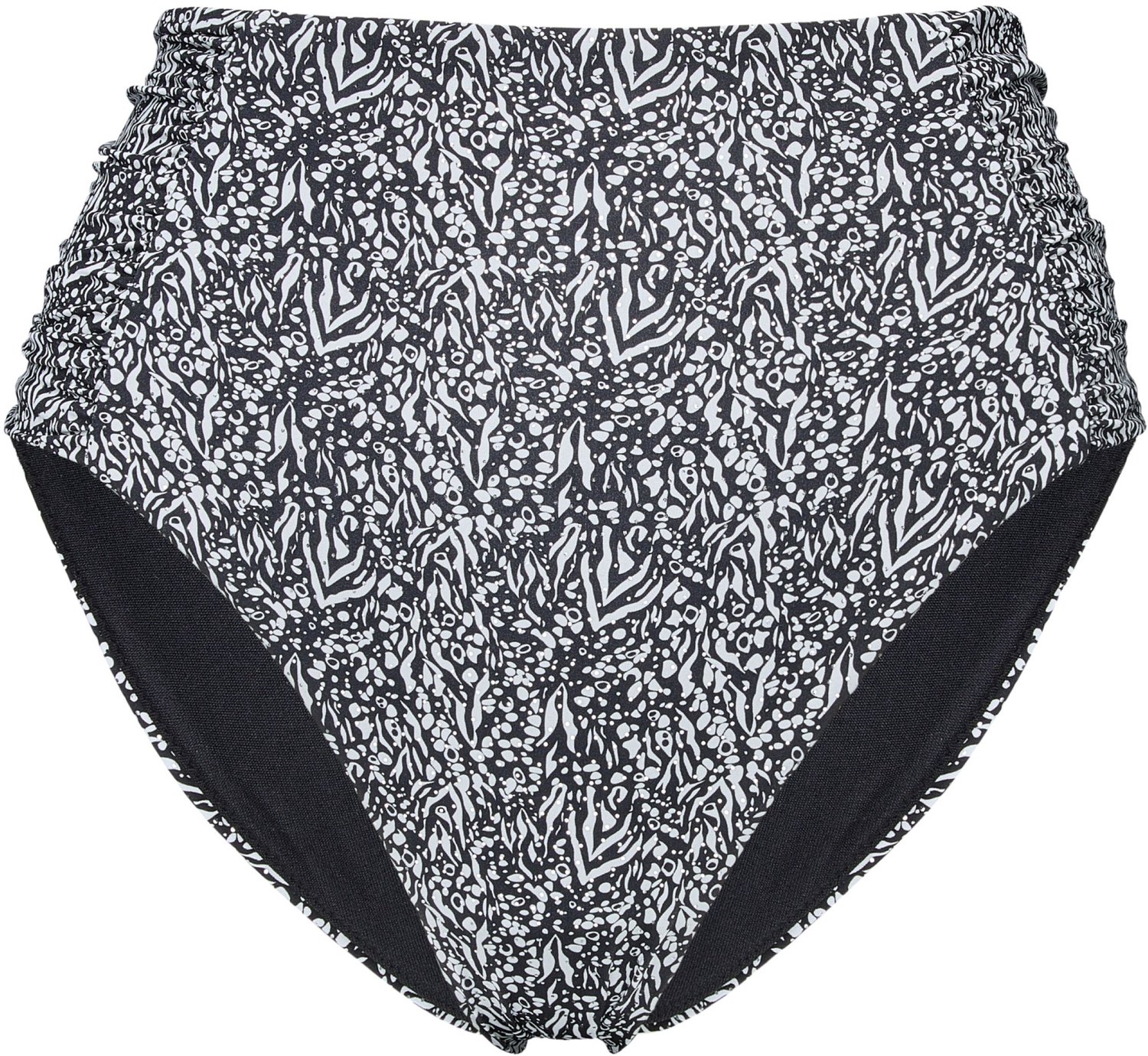 ESOTIQ Antibes - Bikinibroekje - Hoge taille - Zwart-wit abstract patroon Zwart;Wit