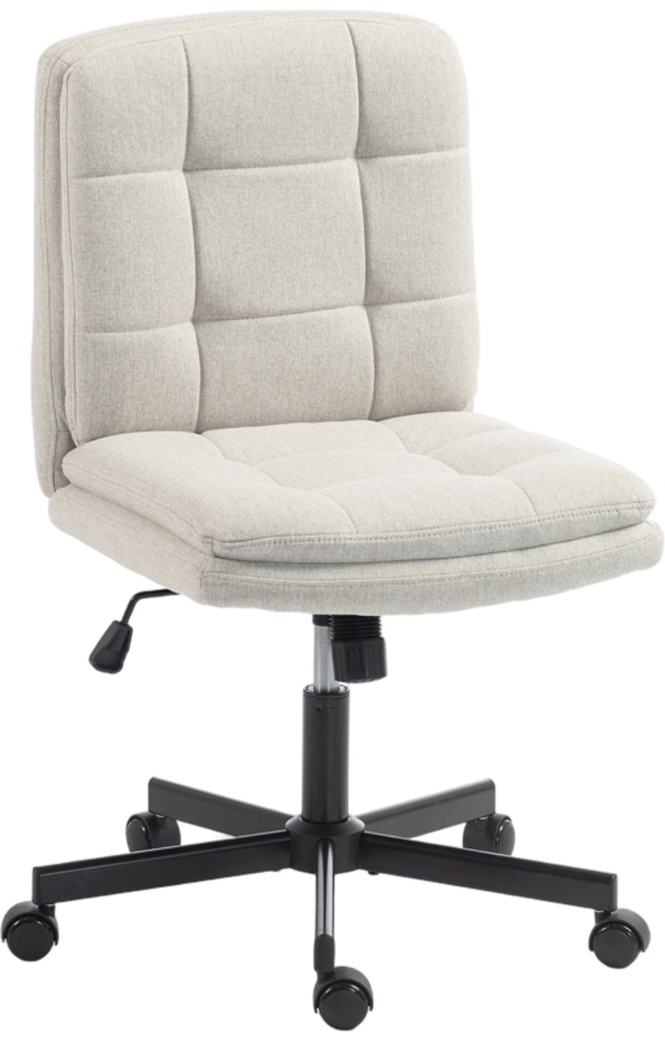 Clruro Bureaustoel - Zithoogte 49-59 cm - zonder Armleuningen - Wipfunctie - Linnenlook - Lichtgrijs Clruro