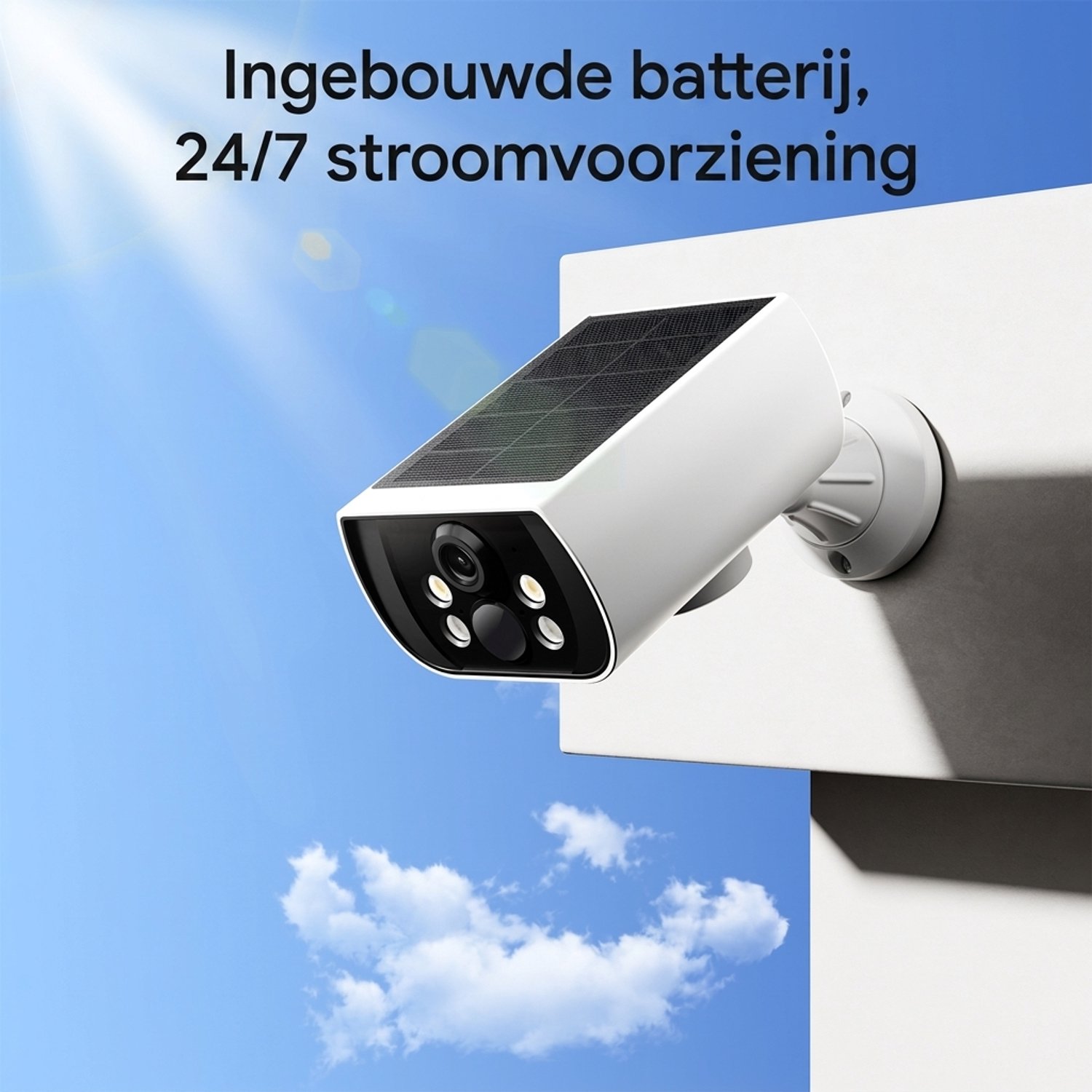 Konsoefuly Q5AI Beveiligingscamera Draadloos Buiten 2K 4MP PTZ WiFi Camera met Batterij Solar Support Kleurnachtzicht PIRTFkaart / Cloudopslag, Geen verplicht abonnement