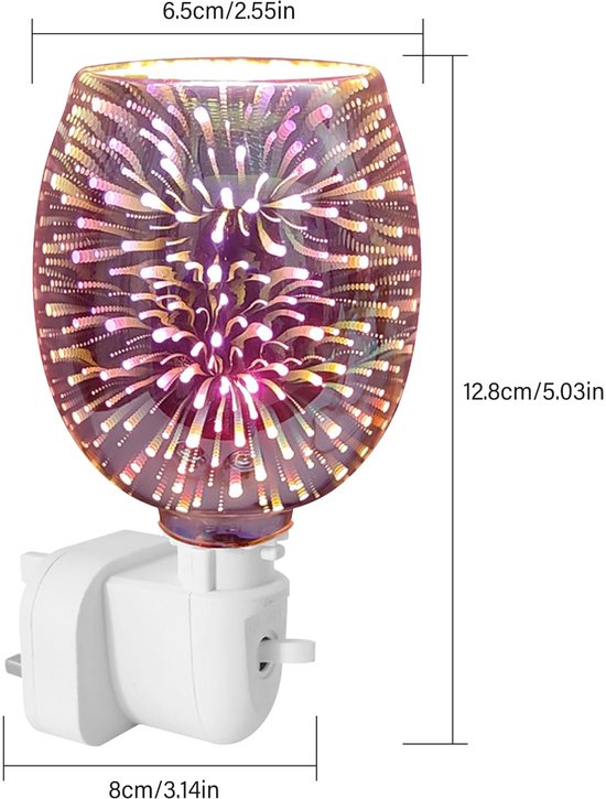 Elektrische geurlamp voor was, elektrische geurlamp, aromalamp voor geurwas, nachtlampje voor stopcontact voor thuiskantoor slaapkamer cadeaus (met stippen) — afbeelding 5