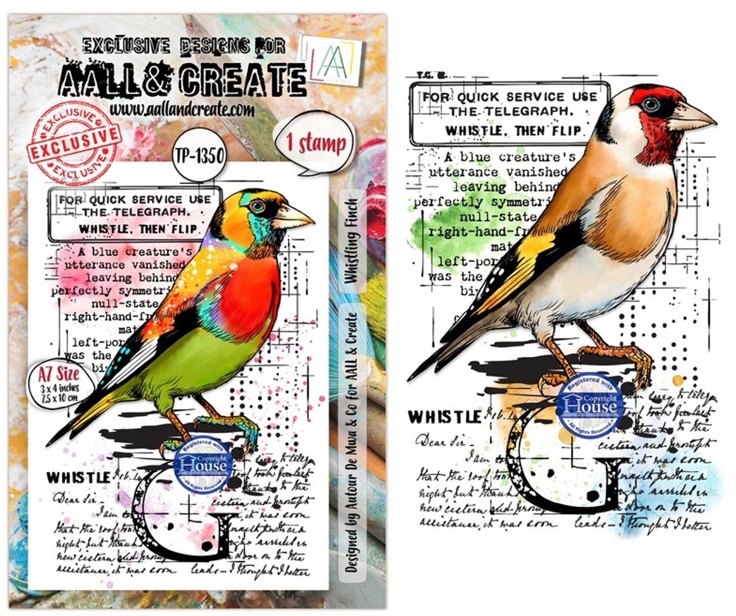 Aall & Create clearstamps A7 - Whistling finch
