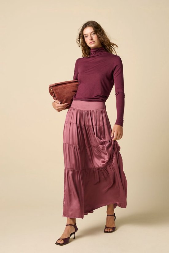 Donkerroze Maxi Rok