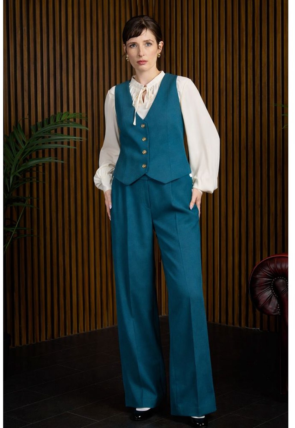 Banned - Joanna 40S Broek rechte pijpen - L - Blauw