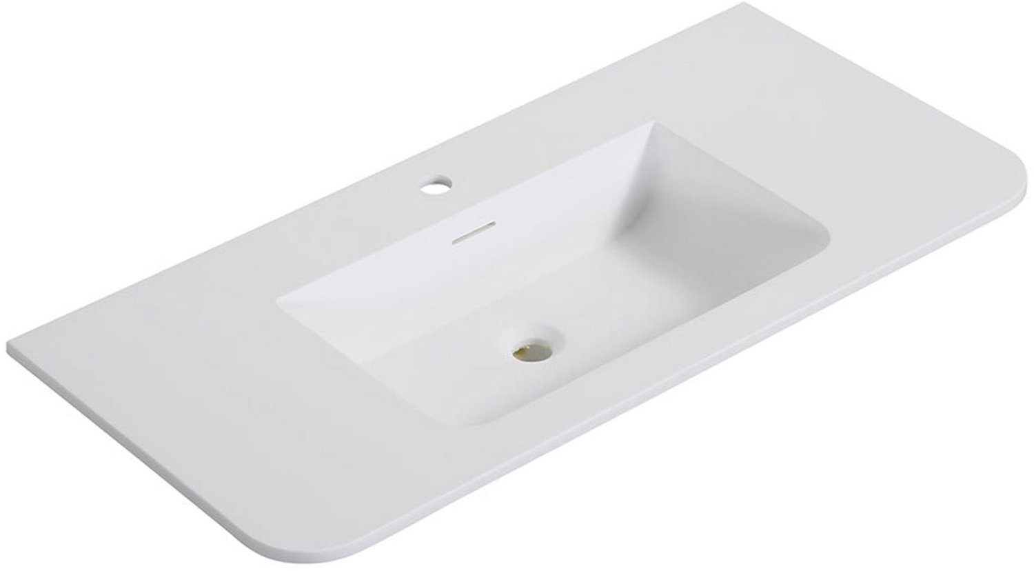 Wiesbaden Laro Wastafel met 1 Kraangat 100 x 48 x 1,5 cm - Mat Wit