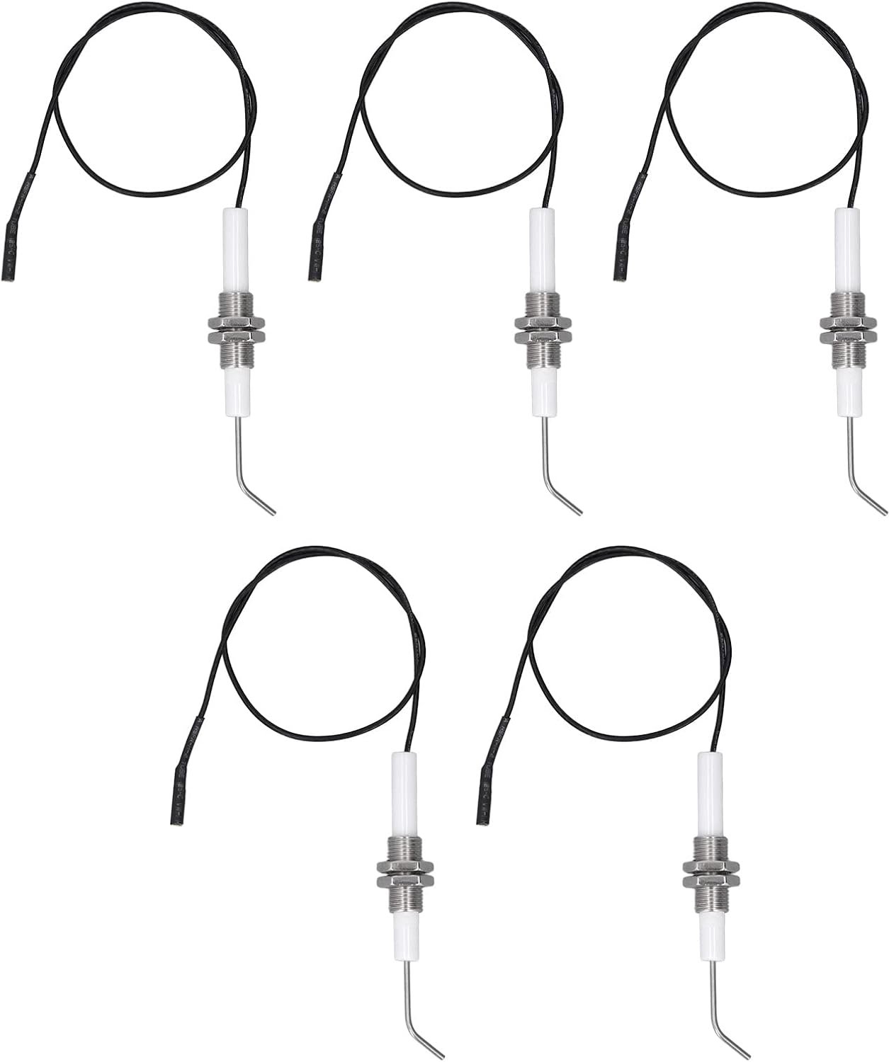 Spark Ignition Electrode Set van 5 M10 - Universele Keramische Elektrode - 30CM - Voor Drukknop Piezo Ontsteker - m-winkel