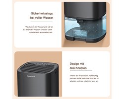 Elektrische luchtontvochtiger 1000 ml – Peltier, slaapstand, 7 kleuren, zwart
