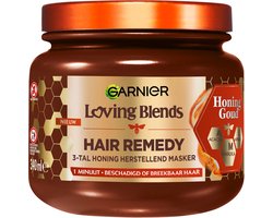 Garnier Loving Blends Honing Goud Hair Remedy Haarmasker - Herstellend Masker Voor Beschadigd, Breekbaar Haar - 340ml