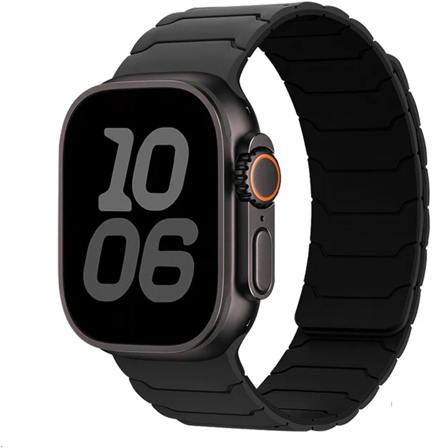 Hoco Magnetisch Siliconen Bandje - Zwart - Geschikt voor Apple Watch Series 12, 11, 10, 9, 8, 7, 6, 5, 4, 3, 2, 1 en SE - 42 mm, 41 mm, 40 mm en 38 mm - Kleine Maat - Traploos Verstelbaar Geweven iWatch Bandje met Magneetsluiting voor Dames en Heren