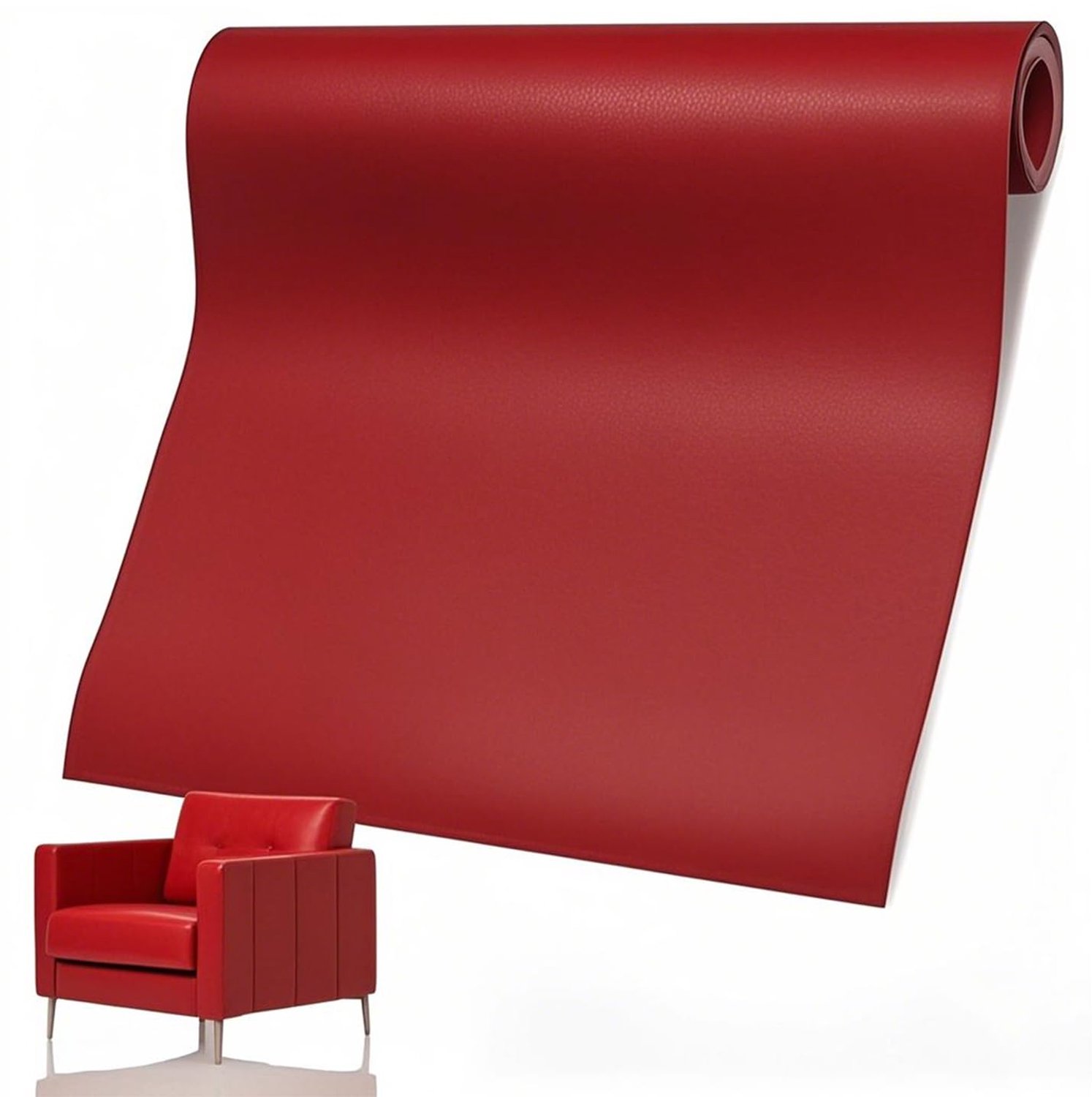 Leder Reparatie Set - Zelfklevende Patch - Voor Meubels en Interieur - Rood - 60 x 137 cm