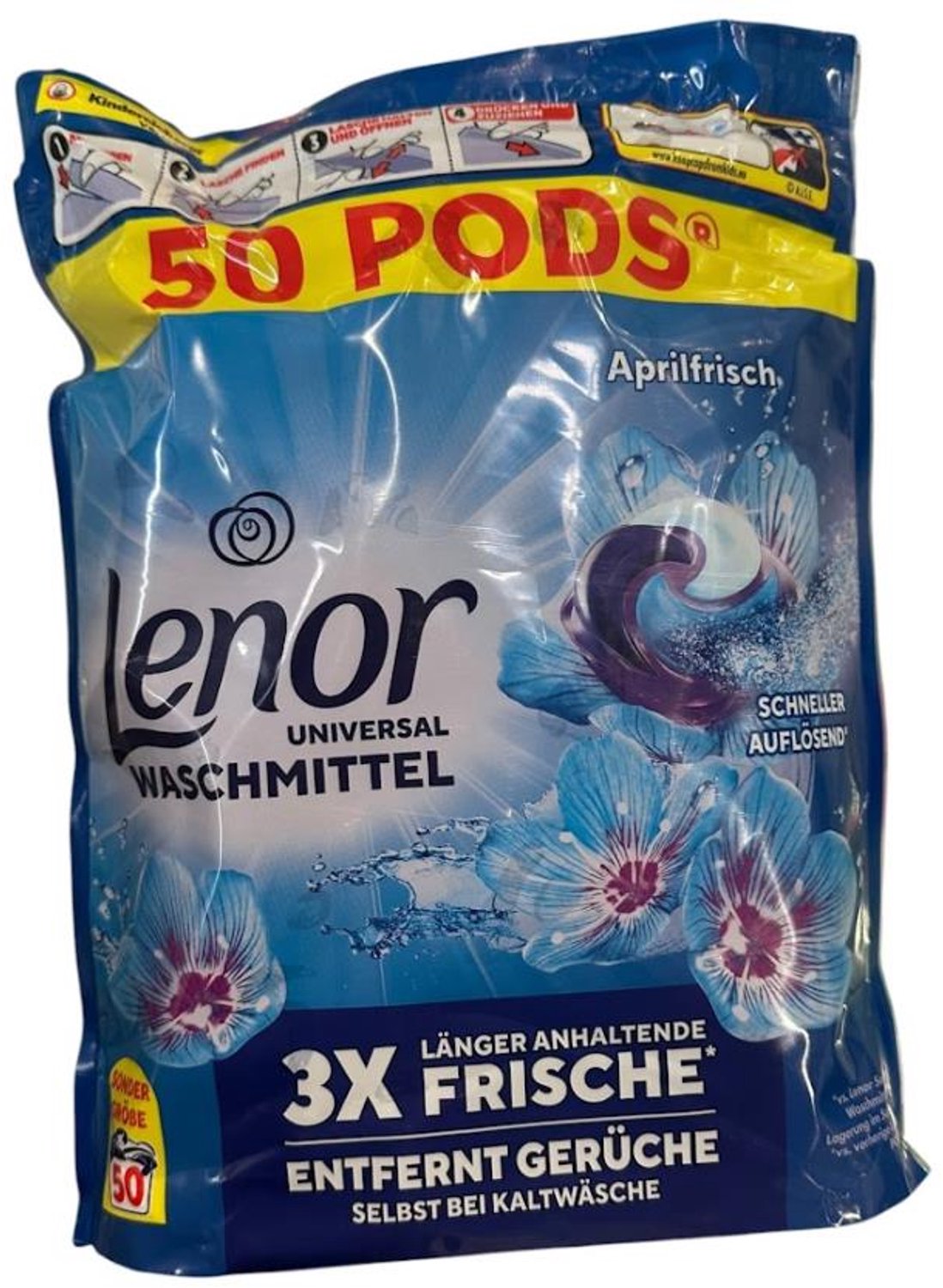 Lenor All-in-1 Pods Aprilfrisch – 50 Wasmiddelcapsules – 50 Wasbeurten – Krachtige Reiniging – Langdurige Frisheid – Wasmiddel Pods – 1035 g