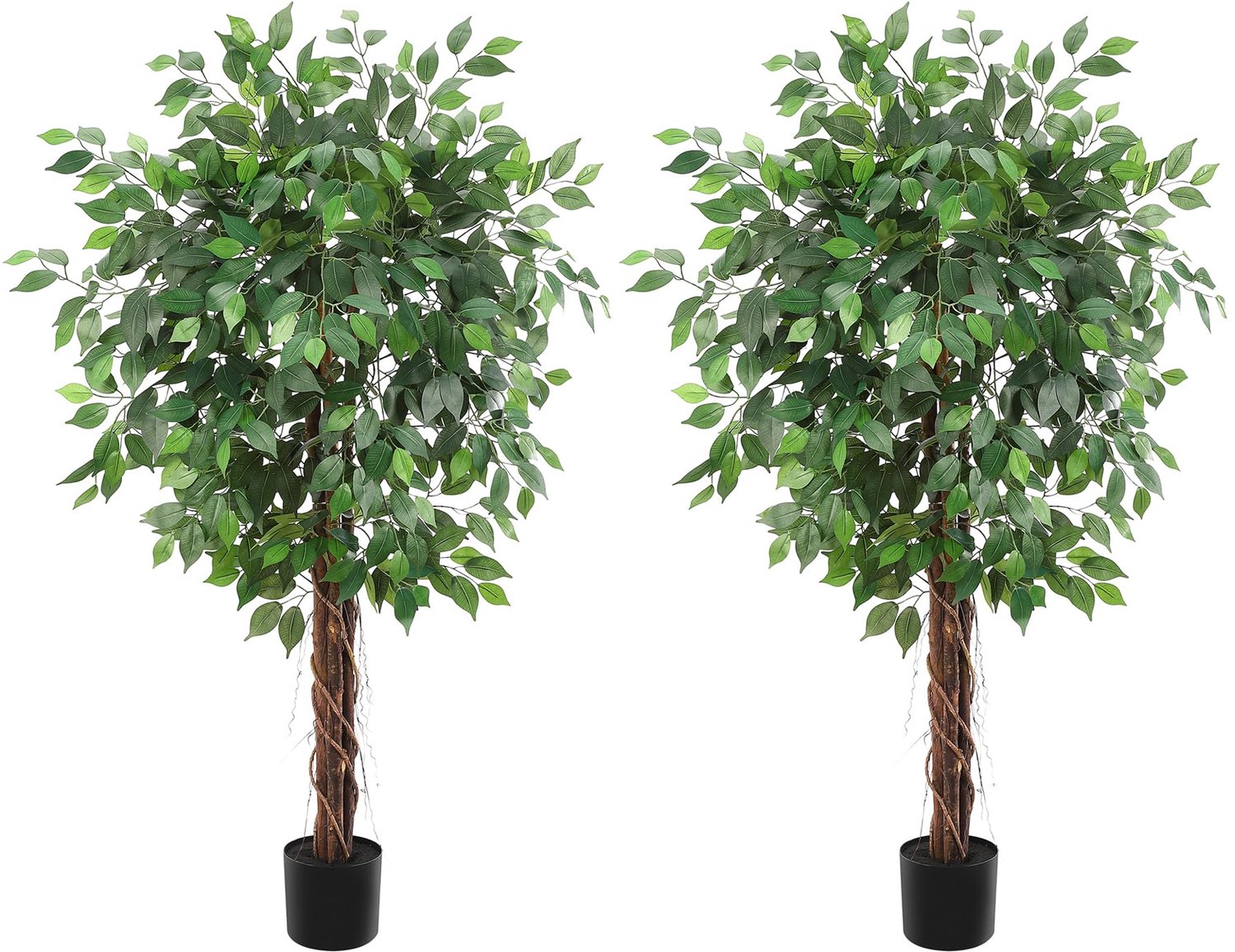 Triumpunpre 150cm Kunstmatige vijgenboom, realistische bladeren, decoratie voor binnen en buiten, perfect groen voor thuis en kantoor