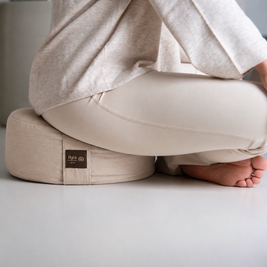 Ryce® MeditatieKussen - Yoga - Katoen - Boekweit - Beige van Ryce — afbeelding 3