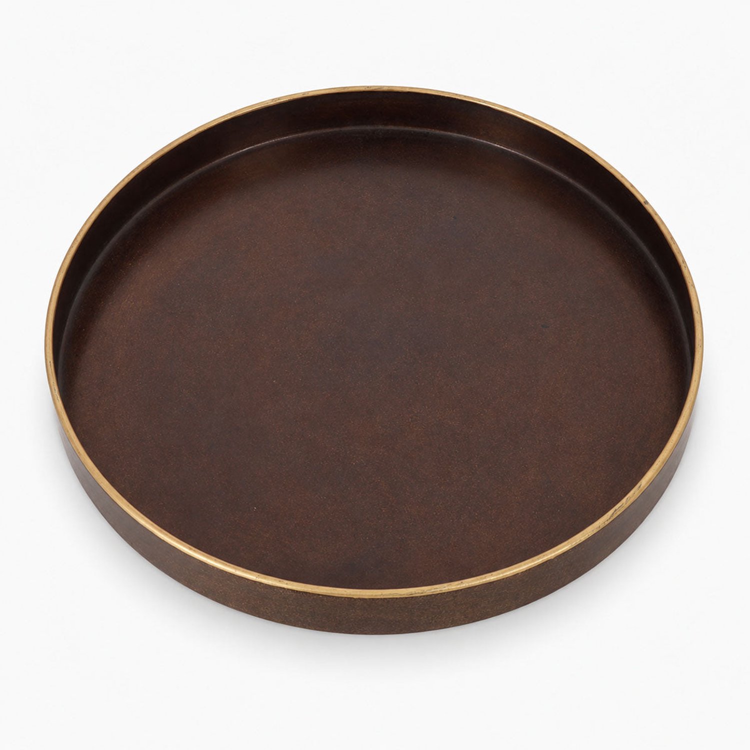 Saris Dienblad Metaal - Bruin/Goud - ⌀ 36,5 cm