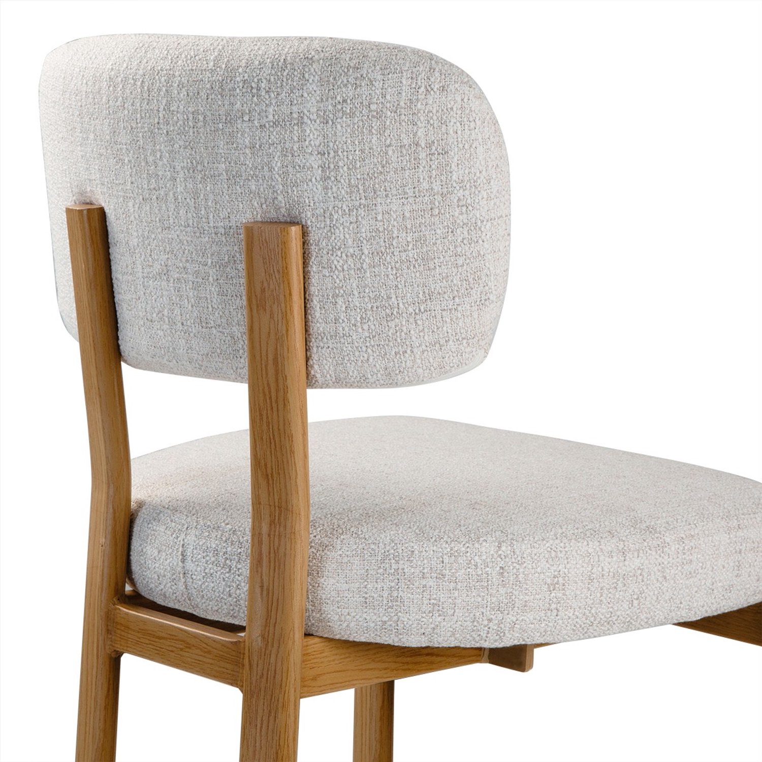 CALICOSY - Set van 2 krukken met stoffen bekleding, poten met houtlook H92 cm - MARLA