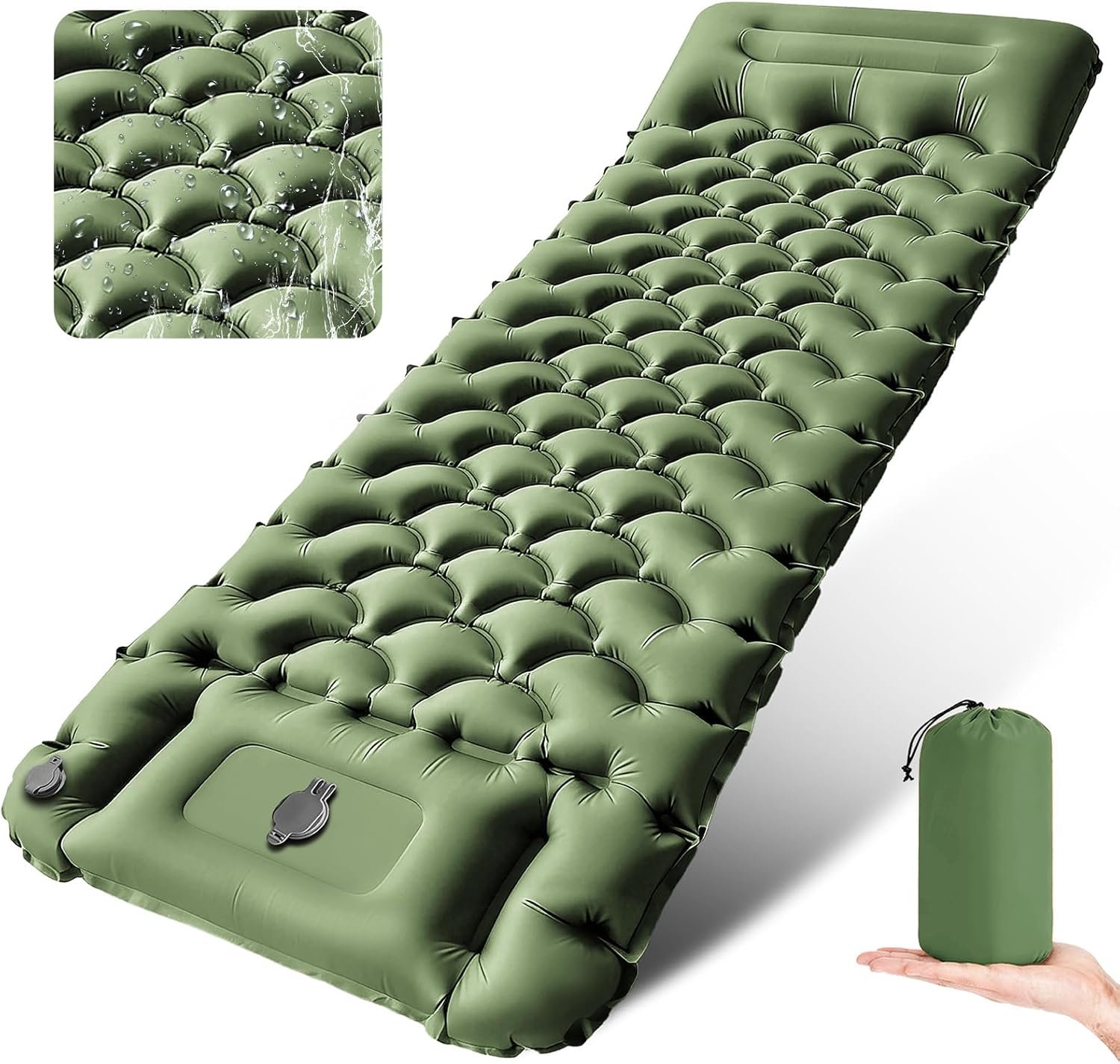 Kampeermatras 200 x 70 x 10 cm - zelfopblazend - ultralicht - comfortabel voor camping - Luxento