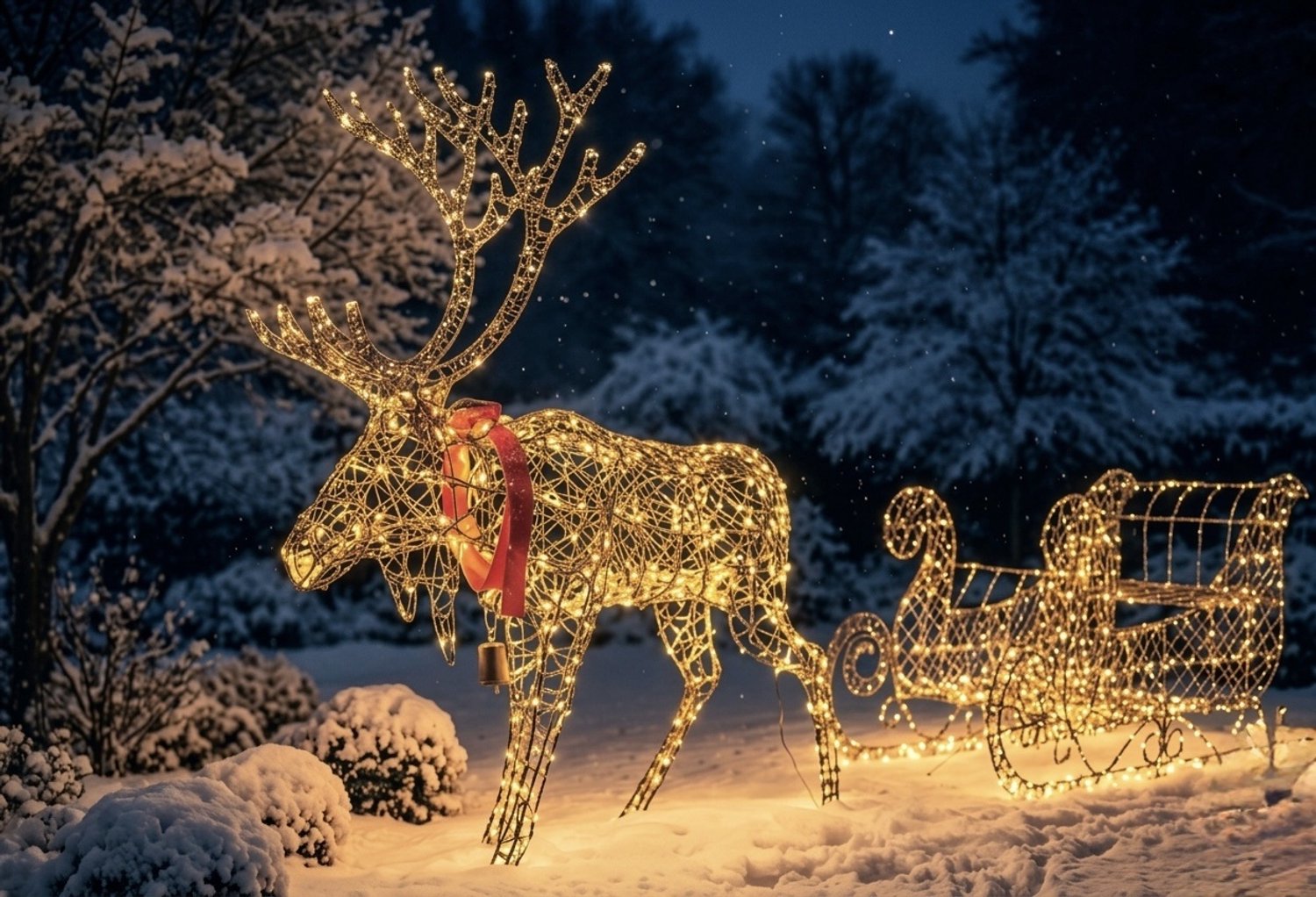 X-Mas Eland met Slee met LED Kerstverlichting voor Buiten totaal 290 cm 1000 LED lampjes IP44