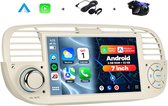 Boscer Autoradio - Geschikt voor Fiat 500 2007-2015 - Android 15 - Apple Carplay & Android Auto (Draadloos) - 2+32GB - 7 Inch HD Touchscreen - GPS Navigatiesysteem - Zwart - Achteruitrijcamera & Microfoon