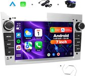 Boscer Autoradio - Geschikt voor Opel - Android 15 - Apple Carplay & Android Auto (Draadloos) - 6+128GB - 7 Inch HD Touchscreen - GPS, Bluetooth, USB, SD & MP5 - Navigatiesysteem - Zilver - Demontagesleutels, Achteruitrijcamera & Microfoon