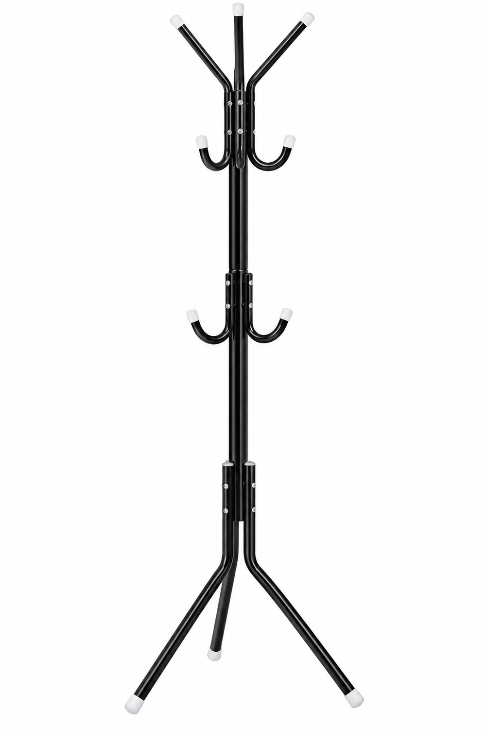 Tremeo Staande Kapstok - Kledingstandaard - 175cm - Zwart - 12 Haken - Vrijstaand - Voor Jassen, Tassen en Hoeden - 3-Poots