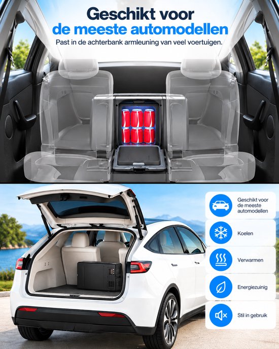 Davilon PolarX Pro autokoelbox 18L - Koelt van 10°C tot -18°C - 12V Compressor Koelbox - Gebruik via Armleuning Achterbank van Merkloos — afbeelding 4