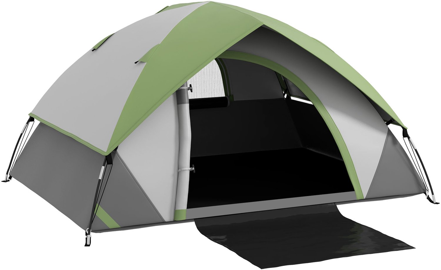 Koepeltent - 2-persoons - waterdicht - grijs en groen