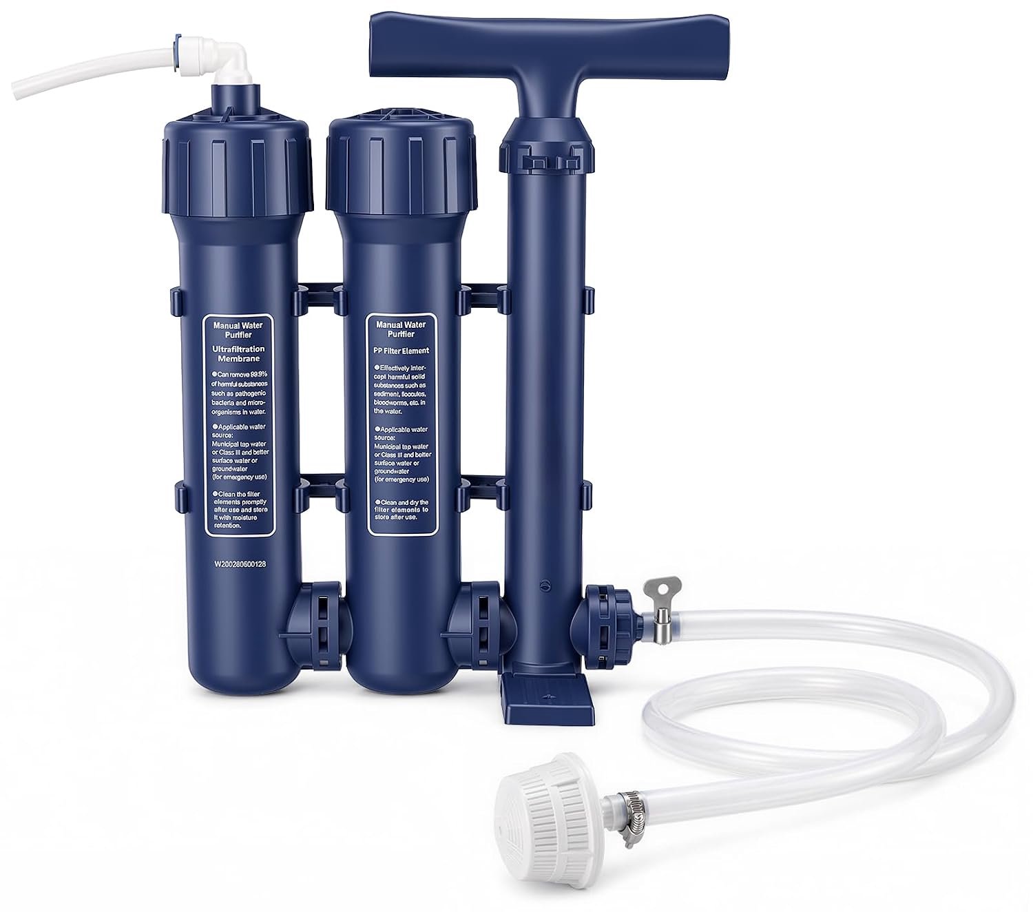 Noodwaterfilter met handpomp - 3000 l capaciteit - 1,5 l/min - schoon drinkwater voor outdoor - ServiceTopper