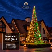 Lumedi 2000 Premium Duo - 8 meter - LED Kerstboom Buiten - Vlaggenmast kerstboom - 2000 warm wit, groen en rode Led Lampjes - Afstandsbediening - Kerstverlichting voor buiten