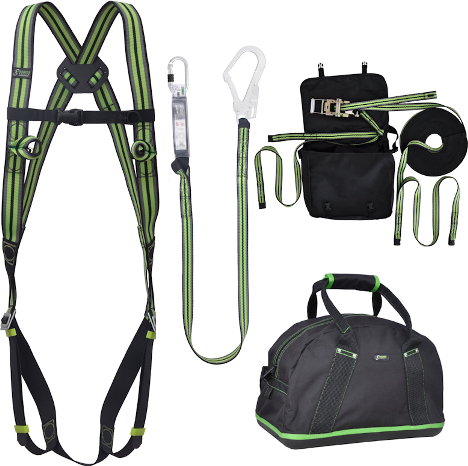 Kratos Complete set valbeveiliging Basic - Horizontale leeflijn - Leeflijn band 1,8m